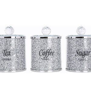 Coffee …sugar container diamond cut crystal canisters